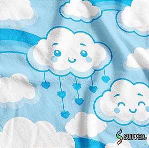 Tnt Estampado Metro - Chuva Baby Azul