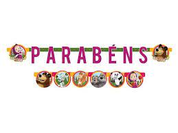 FAIXA PARABENS MASHA E O URSO