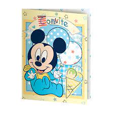 CONVITE BABY MICKEY E AMIGOS MICKEY PEQ AZUL