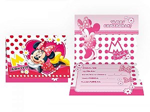 CONVITE PEQUENO MINNIE VERMELHA - 08un