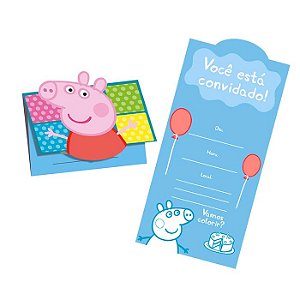 CONVITE GRANDE PEPPA PIG - 08 un