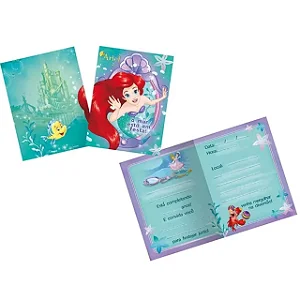 CONVITE PEQUENO ARIEL SEREIA - 08 un