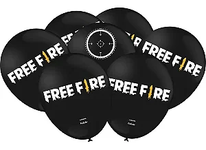 BALAO N 9 IMP ESP PRETO FREE FIRE - 25 un