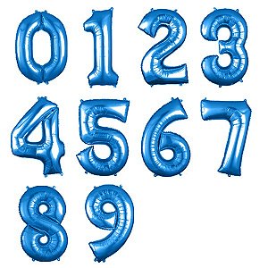 BALÃO META NÚMERO 30'' 76 CM - AZUL ESCURO