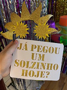 TIARA PLACA E BRINCO CARNAVAL SOL