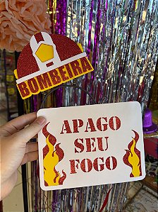 Tiara Placa Carnaval Bombeira – 1 Kit