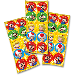 Adesivo Festa Super Mario - 30 Unidades - Festcolor