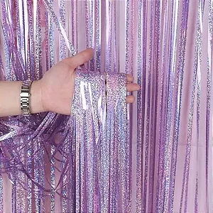 Cortina Decorativa Holográfica Lilas – 1 x 2 m