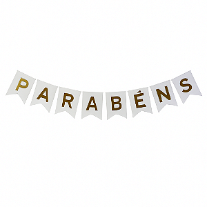Faixa de Papel Parabéns – Branca – 12x16 cm – 5 metros – 1 unidade