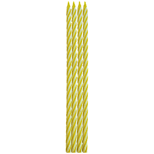 Vela Palito Espiral Amarela Grande 15cm – 4 Unidades