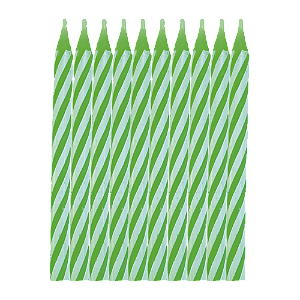 Vela Palito Espiral Verde Pequena 6cm – 10 Unidades