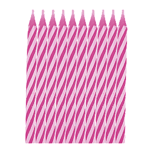 Vela Palito Espiral Rosa Pequena 6cm – 10 Unidades