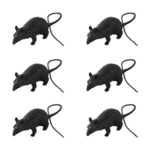 Rato de Borracha Halloween 6 cm – 6 Unidades