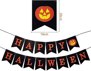 Faixa Happy Halloween em Papel – 1 Unidade