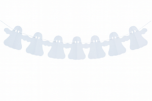 Bandeirola Papel Halloween Fantasma – 1 Unidade
