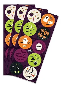 Adesivo Redondo Halloween – Pacote com 30 Unidades – Junco