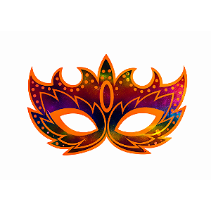 Máscara Carnaval Veneze – 12 Unidades – Laranja