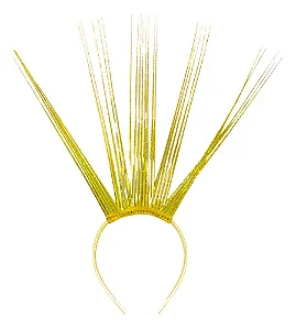 Tiara com Tiras Brilhante – 1 Unidade – Dourado (32 x 45 cm)