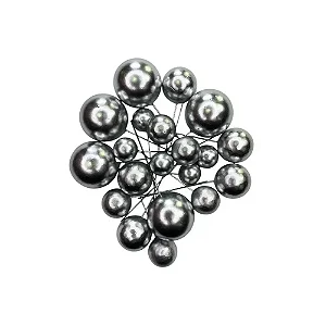 Kit Topo de Bolo Bolinhas Prata