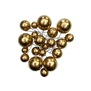 Kit Topo de Bolo Bolinhas Dourado