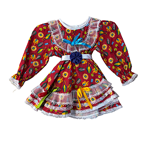 Vestido Junino Infantil Tamanho 01