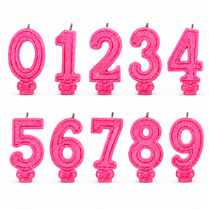 Vela Super Numero Rosa