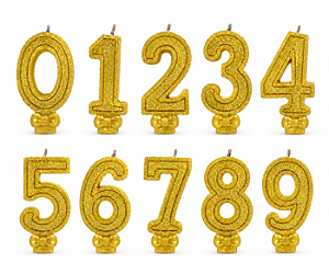 Vela Super Numero Dourado