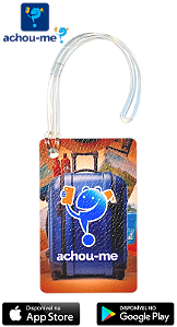 Tag para mala "Achou-me?" - Cor azul - Fixação tira de silicone