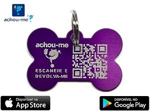 Pingente Pet "Achou-me?" - Osso Lilás