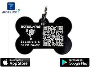 Pingente Pet "Achou-me?" - Osso Preto