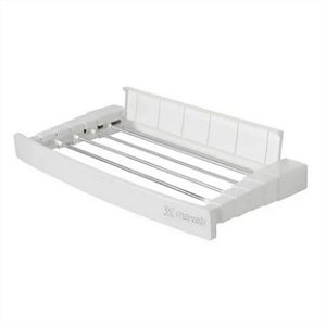 VARAL RETRATIL MÁGICO DE PAREDE PARA ROUPAS EM ALUMÍNIO BRANCO