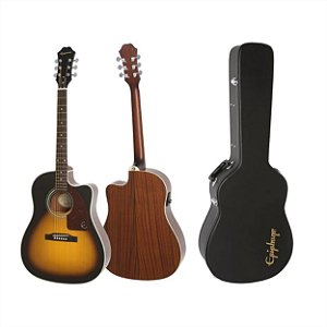 VIOLAO EPIPHONE ELETROACUSTICO ACO AJ210CE CASE SUNBURST