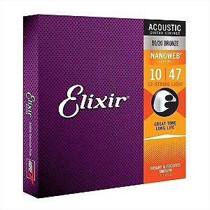 Encordoamento 010 Light Violao 12c 11152 Elixir