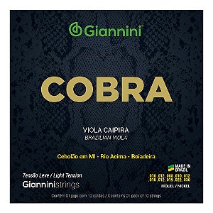 Encordoamento Viola Caipira Giannini Cobra Gesvnl Aço Nickel