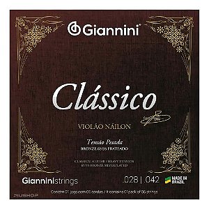 Corda Violão Giannini Genwpa Prateado Alta 65/35