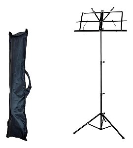 Kit 20 Estante De Ferro Partitura Com Bag Cor Preta
