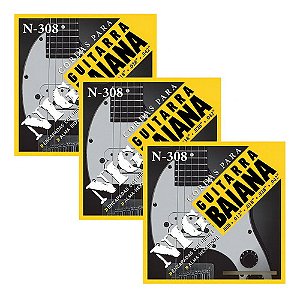 Kit C/ 3 Encordoamentos Nig P/ Guitarra Baiana N-308 008
