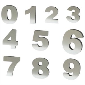 NUMERO REDONDO 3D 125MM AÇO ESCOVADO