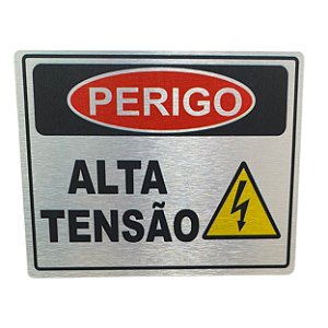 PLACA INDICAÇÃO DE ALTA TENSÃO COLORIDA LUXO ALTO DESTAQUE