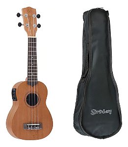 Ukulele Strinberg Uk06se Mgs Soprano Elétrico Afinador Capa Cor Marrom