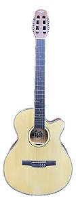 Violão Flat Eletrico Com Afinador Caribe Natural Satin