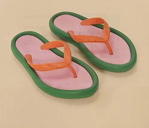 1897-Schutz/Farm 301-Chinelo Fem. J 10058 0001 0001 1104-Verde/Rosa