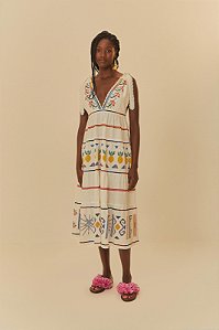 Farm 705-Vestido Longo 329721 413-Off White