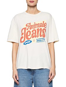 Más Animale 1027-T-Shirt Fem.Over M/C 52060604 134-Creme