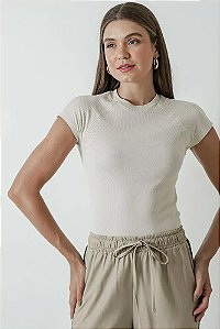 Nice Club 737-Blusa Fem.M/C Ib241048 79-Areia