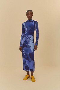 Farm 816-Vestido Midi 338327 88-Azul Royal
