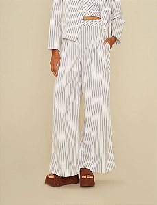 Calça Pantalona Risca De Giz - Oh,Boy!