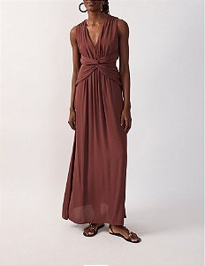 Vestido Crepe Frente Torcida - Dress To