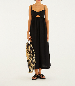 Vestido Pregas - Farm 2-Preto