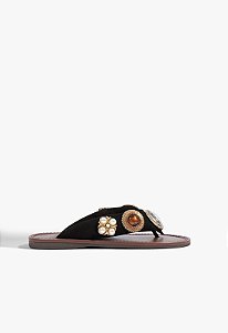 Rasteira Flat Luxo Com Pedras - Schutz
